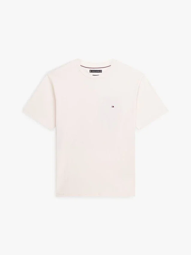 Camiseta com corte descontraído e logótipo de bandeira nas costas Camiseta com corte descontraído e logótipo de bandeira nas costas