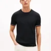 Camiseta com detalhes em malha da New York Label Camiseta com detalhes em malha da New York Label