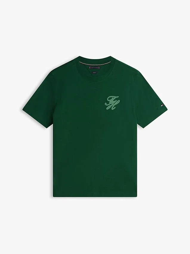 Camiseta com monograma em script e tecido interlock Camiseta com monograma em script e tecido interlock