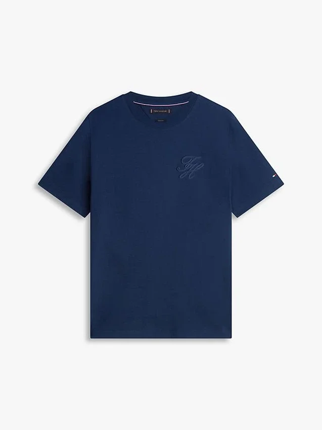 Camiseta com monograma em script e tecido interlock Camiseta com monograma em script e tecido interlock