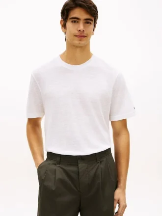 Camiseta de algodão e linho New York Label