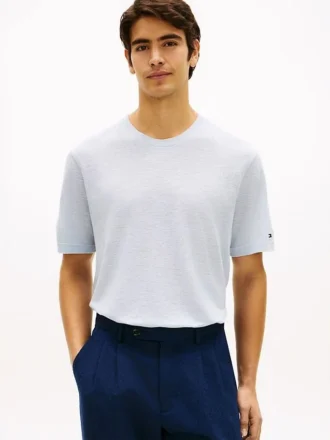 Camiseta de algodão e linho New York Label