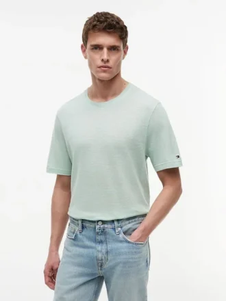 Camiseta de algodão e linho New York Label