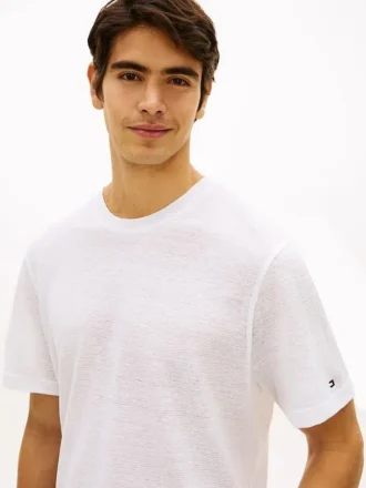 Camiseta de algodão e linho New York Label