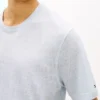 Camiseta de algodão e linho New York Label Camiseta de algodão e linho New York Label