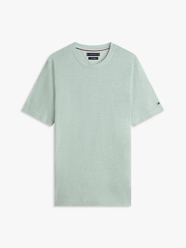 Camiseta de algodão e linho New York Label Camiseta de algodão e linho New York Label