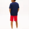 Camiseta infantil com logotipo náutico em blocos de cor Camiseta infantil com logotipo náutico em blocos de cor