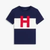 Camiseta infantil com logotipo náutico em blocos de cor Camiseta infantil com logotipo náutico em blocos de cor