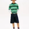 Camiseta infantil com riscas de râguebi Camiseta infantil com riscas de râguebi