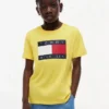 Camiseta infantil Tommy com logotipo da bandeira Camiseta infantil Tommy com logotipo da bandeira