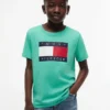 Camiseta infantil Tommy com logotipo da bandeira Camiseta infantil Tommy com logotipo da bandeira