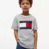 Camiseta infantil Tommy com logotipo da bandeira Camiseta infantil Tommy com logotipo da bandeira