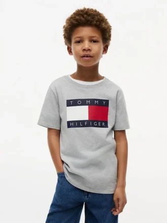Camiseta infantil Tommy com logotipo da bandeira