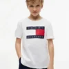 Camiseta infantil Tommy com logotipo da bandeira Camiseta infantil Tommy com logotipo da bandeira