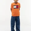 Camiseta infantil Tommy com logotipo da bandeira Camiseta infantil Tommy com logotipo da bandeira