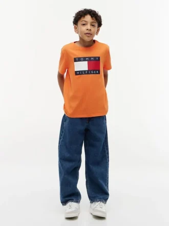 Camiseta infantil Tommy com logotipo da bandeira