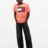 Camiseta infantil Tommy com logotipo da bandeira Camiseta infantil Tommy com logotipo da bandeira