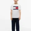 Camiseta infantil Tommy com logotipo da bandeira Camiseta infantil Tommy com logotipo da bandeira