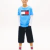 Camiseta infantil Tommy com logotipo da bandeira Camiseta infantil Tommy com logotipo da bandeira