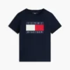 Camiseta infantil Tommy com logotipo da bandeira Camiseta infantil Tommy com logotipo da bandeira