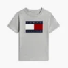Camiseta infantil Tommy com logotipo da bandeira Camiseta infantil Tommy com logotipo da bandeira