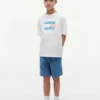 Camiseta infantil Tommy com logotipo grafitado Camiseta infantil Tommy com logotipo grafitado