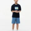 Camiseta infantil Tommy com logotipo grafitado Camiseta infantil Tommy com logotipo grafitado