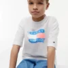 Camiseta infantil Tommy com logotipo grafitado Camiseta infantil Tommy com logotipo grafitado