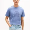 Camiseta tingida com logotipo de folha de louro Camiseta tingida com logotipo de folha de louro