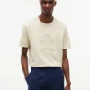 Camiseta tingida com logotipo de folha de louro Camiseta tingida com logotipo de folha de louro