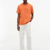 Camiseta tingida com logotipo de folha de louro Camiseta tingida com logotipo de folha de louro