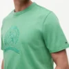Camiseta tingida com logotipo de folha de louro Camiseta tingida com logotipo de folha de louro