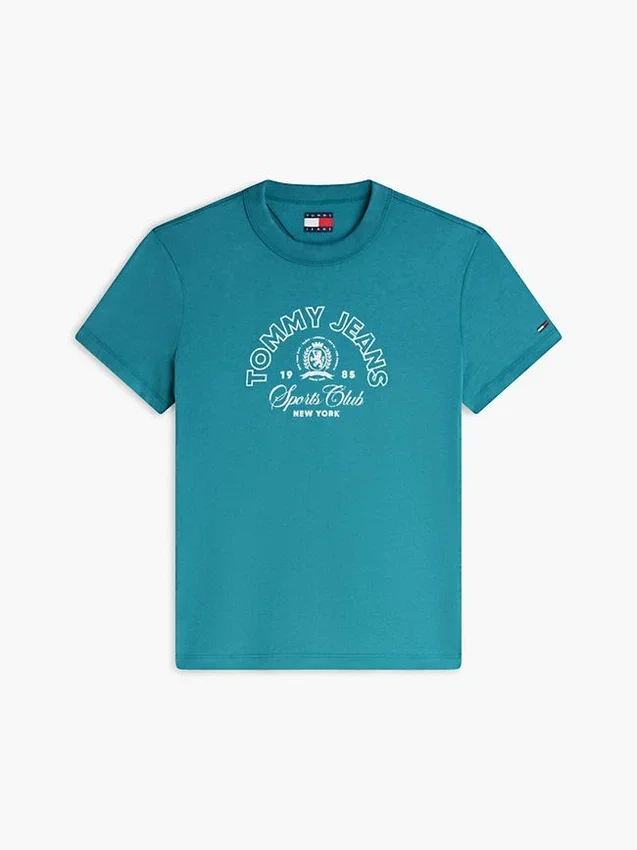 Camiseta Tommy Jeans com logotipo do Sports Club Camiseta Tommy Jeans com logotipo do Sports Club