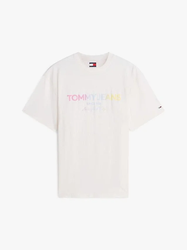 Camiseta Tommy Jeans com logotipo em degradê Camiseta Tommy Jeans com logotipo em degradê
