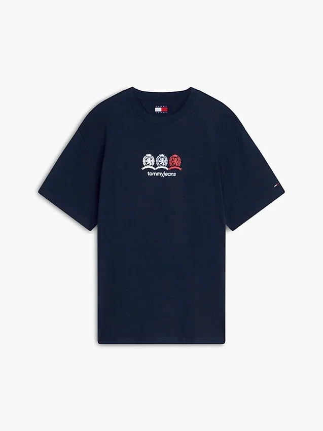 Camiseta Tommy Jeans com logotipo Multi-Crest Camiseta Tommy Jeans com logotipo Multi-Crest