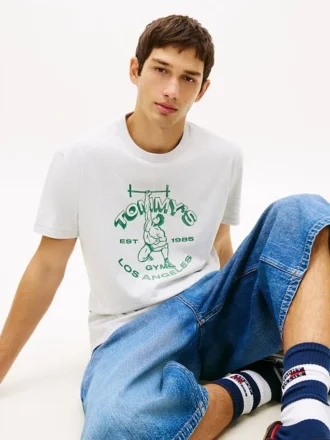 Camiseta Tommy Jeans com logotipo Weightlifter