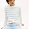 Camisola clássica de gola redonda às riscas Camisola clássica de gola redonda às riscas