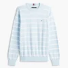 Camisola clássica de gola redonda às riscas Camisola clássica de gola redonda às riscas