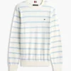 Camisola clássica de gola redonda às riscas Camisola clássica de gola redonda às riscas