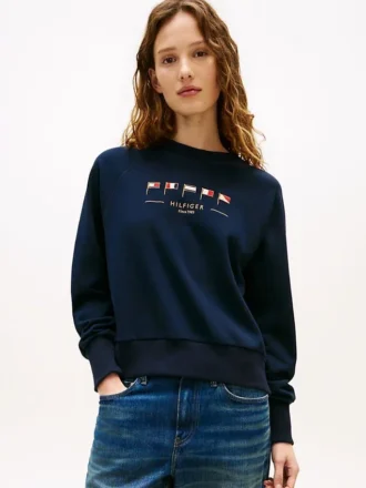 Camisola com bandeira náutica bordada
