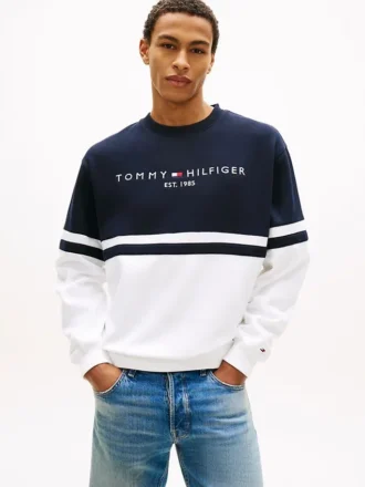 Camisola com bloco de cores e logótipo Tommy