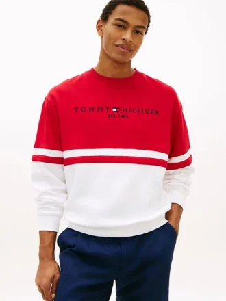 Camisola com bloco de cores e logótipo Tommy