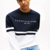 Camisola com bloco de cores e logótipo Tommy Camisola com bloco de cores e logótipo Tommy