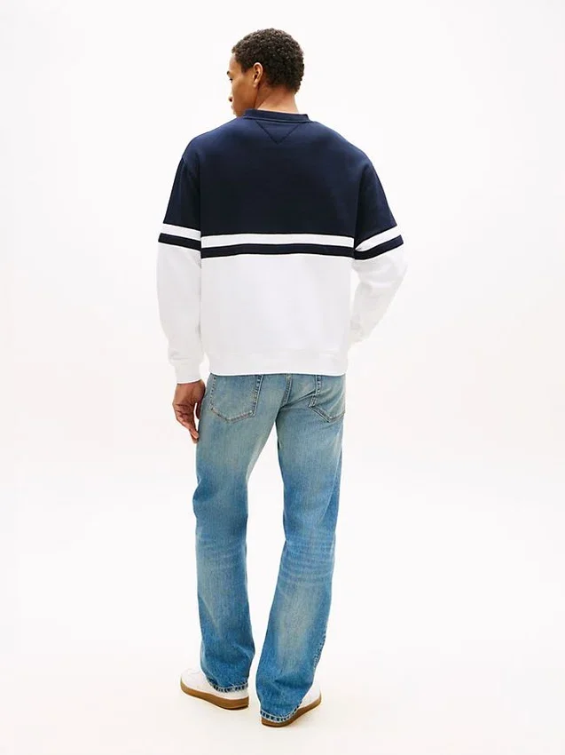 Camisola com bloco de cores e logótipo Tommy Camisola com bloco de cores e logótipo Tommy