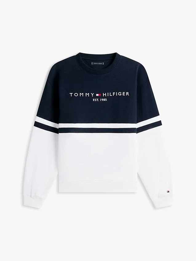 Camisola com bloco de cores e logótipo Tommy Camisola com bloco de cores e logótipo Tommy
