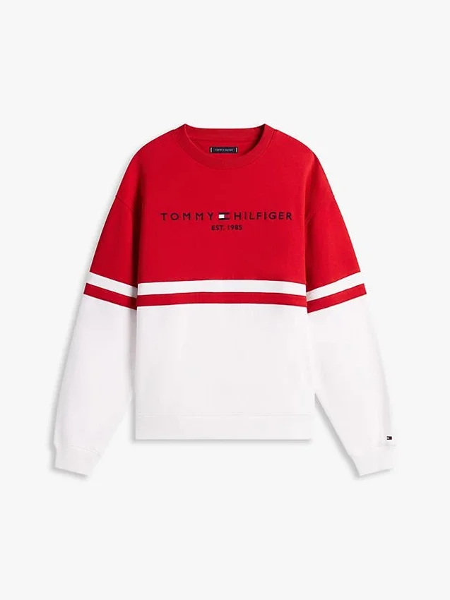 Camisola com bloco de cores e logótipo Tommy Camisola com bloco de cores e logótipo Tommy