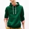 Camisola com capuz clássica em malha felpuda escovada Camisola com capuz clássica em malha felpuda escovada