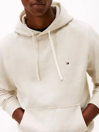 Camisola com capuz clássica em malha felpuda escovada