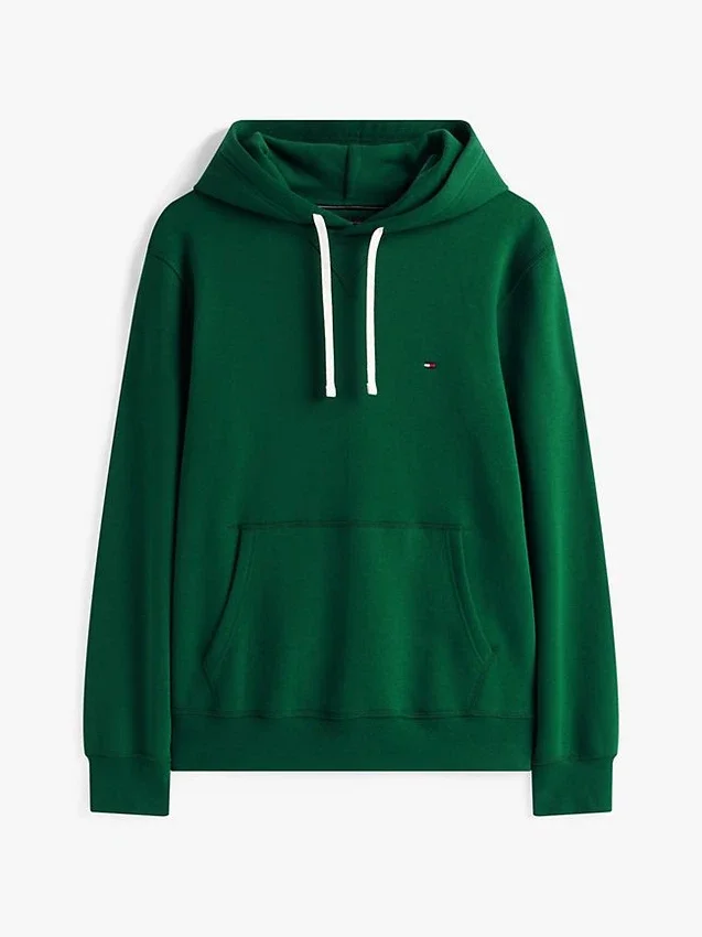 Camisola com capuz clássica em malha felpuda escovada Camisola com capuz clássica em malha felpuda escovada