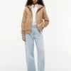 Camisola com capuz e fecho de correr de corte descontraído Camisola com capuz e fecho de correr de corte descontraído